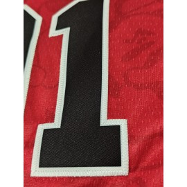 Mens #91 Red Basketball Sports Jersey, Breathable Sleeveless Pattern Embroidery Sweatshirt Training Competition Sports Uniforms Suitable for Summer