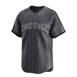 Men'S #31 Stripe City Edition Baseball Jersey, Classic Retro Letter Embroidery Design Breathable Short Sleeve T-Shirt For Training Competition
