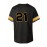 Men'S PITTSBURGH #21 Black Baseball Jersey, Classic Retro Letter Embroidery Design Breathable Short Sleeve T-Shirt for Training Competition
