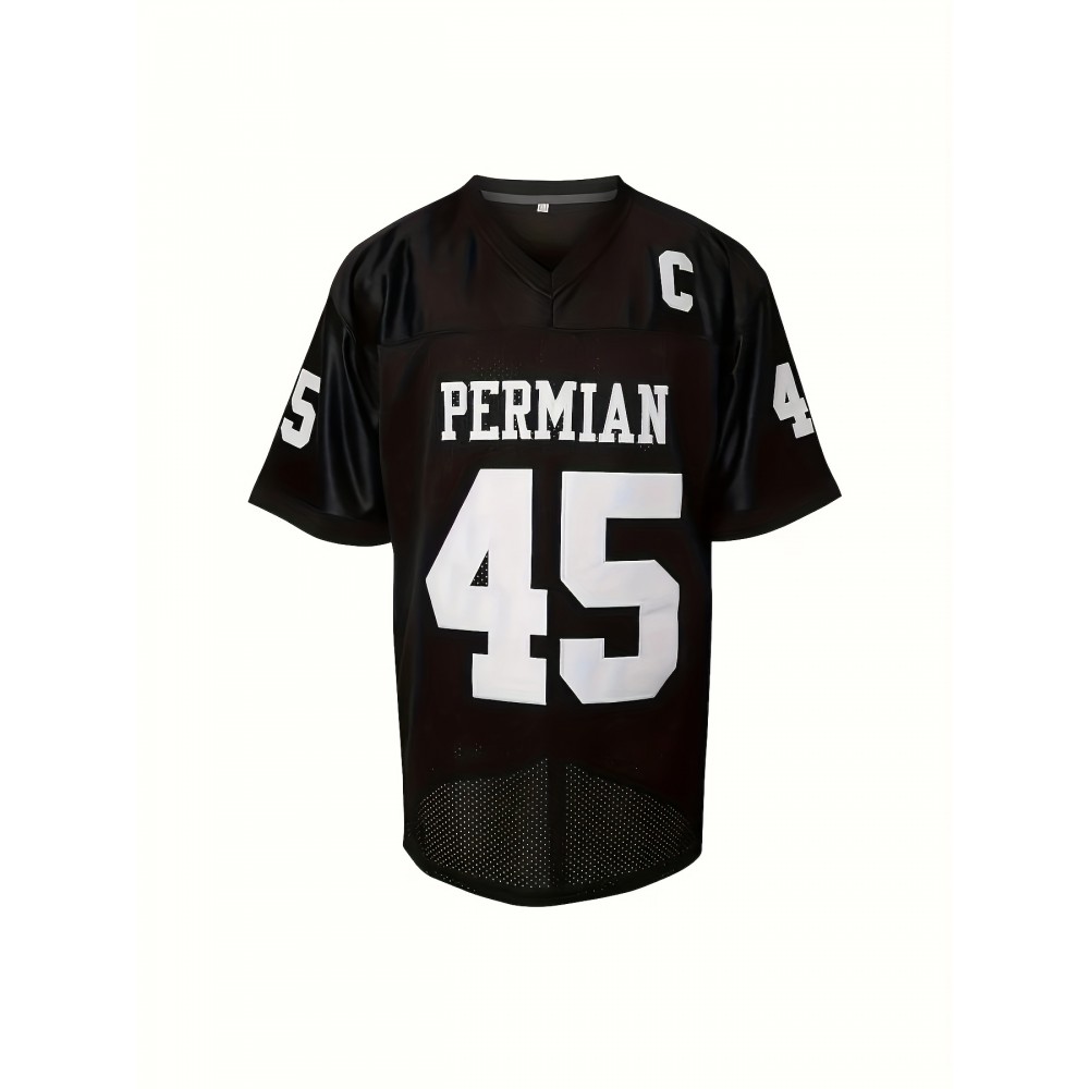 Men's # 45 Black Rugby Jersey, Suitable For Matches And Training Men's # 45 Black Rugby Jersey, Suitable For Matches And Training