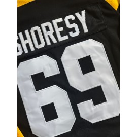 Men's #69 Black Ice Hockey Jersey - Comfortable & Casual V-Neck Sweatshirt for Training, Sports & Outdoor Activities - Polyester, Machine Washable - Sizes S to 3XL, Ice Hockey, Training