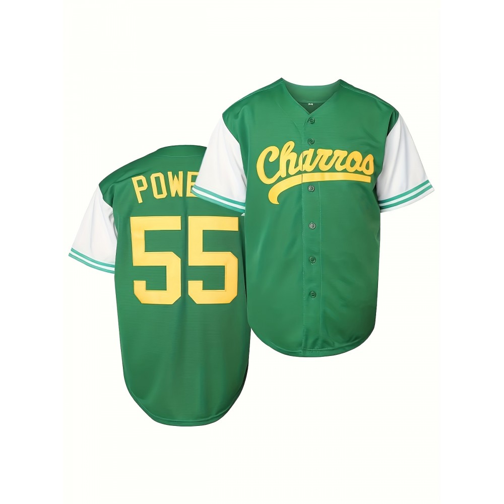 1pc Churros Embroidered Baseball Jersey, Men'S Polyester V-Neck Shirt with Slight Stretch, Loose Fit Sports Top for Casual, Training, Hiking & Outdoor Activities, Button Closure - Universal Fit for Teens & Adults 1pc Churros Embroidered Baseball Jersey, Men'S Polyester V-Neck Shirt with Slight Stretch, Loose Fit Sports Top for Casual, Training, Hiking & Outdoor Activities, Button Closure - Universal Fit for Teens & Adults