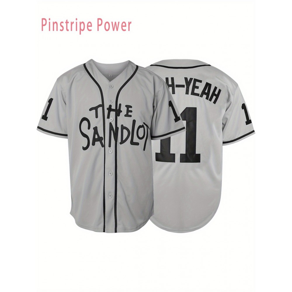 Men'S V-neck Baseball Jersey # 11 Gray Embroidered Breathable Lightweight, Perfect For Training And Casual Wear Size S-3XL Men'S V-neck Baseball Jersey # 11 Gray Embroidered Breathable Lightweight, Perfect For Training And Casual Wear Size S-3XL