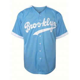 Men'S Light Blue #42 Embroidered Baseball Jersey