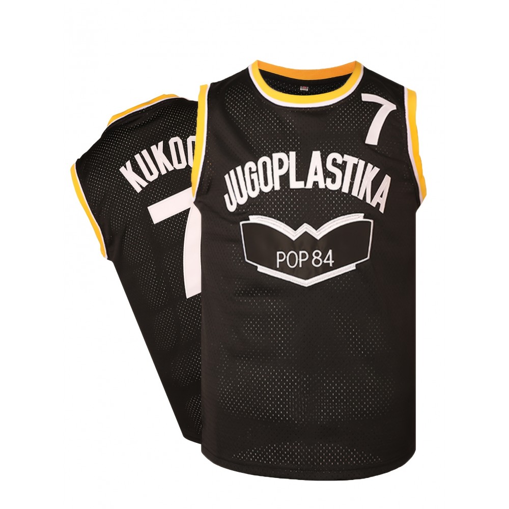 JUGOPlastika Men's #7 Basketball Jersey - Black with Yellow Accents, 100% Polyester Loose Fit Sportswear, Logo & Number, All-Season Machine Washable for Training, Games, Casual & Holiday Wear, Basketball Accessories JUGOPlastika Men's #7 Basketball Jersey - Black with Yellow Accents, 100% Polyester Loose Fit Sportswear, Logo & Number, All-Season Machine Washable for Training, Games, Casual & Holiday Wear, Basketball Accessories