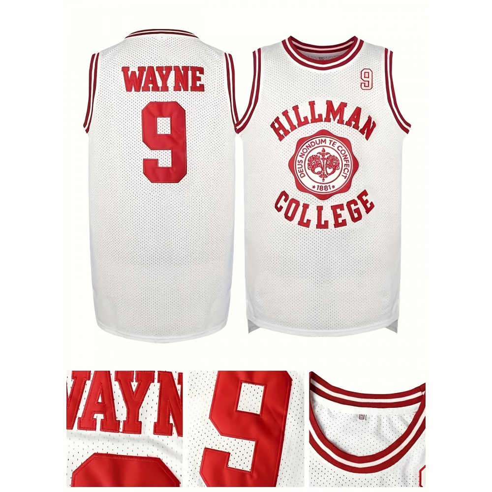 1pc Men'S Embroidered Basketball Jersey - Polyester Knit Fabric, Loose Fit Crew Neck Top with Letters & Number 9, Breathable & Stretchy for Sports, Casual, Training, Outdoor Activities - Universal Fit for Adult Male 1pc Men'S Embroidered Basketball Jersey - Polyester Knit Fabric, Loose Fit Crew Neck Top with Letters & Number 9, Breathable & Stretchy for Sports, Casual, Training, Outdoor Activities - Universal Fit for Adult Male