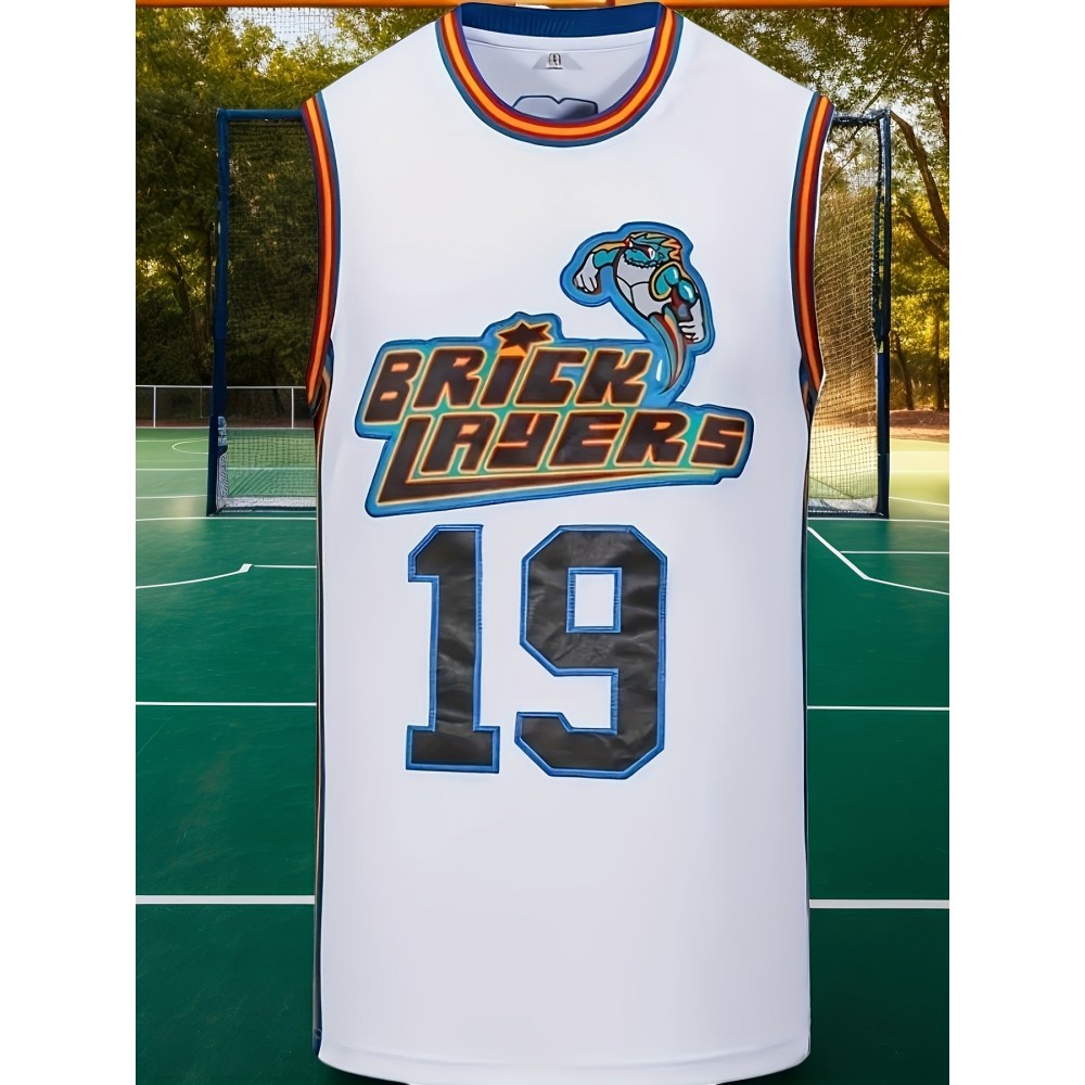1pc Men'S Basketball Jersey - Polyester Sports T-Shirt with Embroidered Lettering, Breathable & Moisture-Wicking, Lightweight Knit Fabric, Casual Street Style, Round Neck, Short Sleeves, for Training, Outdoor Activities, Beach, Evening Dates, All Seasons 1pc Men'S Basketball Jersey - Polyester Sports T-Shirt with Embroidered Lettering, Breathable & Moisture-Wicking, Lightweight Knit Fabric, Casual Street Style, Round Neck, Short Sleeves, for Training, Outdoor Activities, Beach, Evening Dates, All Seasons