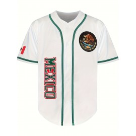 Men'S Mexico Embroidered Baseball Jersey