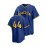 Men's Blue #44 Baseball Shirt with Seattle Embroidery & Yellow Trim - Breathable Button-Up V-Neck, Loose Fit for Training, Casual & Sports | All-Season Machine Washable Athletic Top, Sports Training Shirt | Loose Fit Shirt | Comfortable Athletic Wear