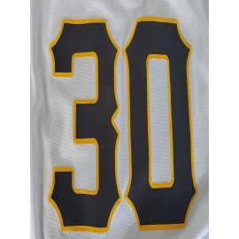 Men'S Pittsburgh #30 Baseball Jersey - White with Golden Lettering, V-Neck, Short Sleeve, Stretch Fabric, Perfect for Sports & Casual Wear, Everyday Baseball | Team Sports Jersey | Durable Fabri