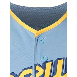Men's Light Blue #22 Baseball Jersey - Embroidered 