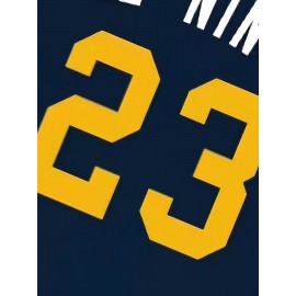 Men'S # 23 Deep Blue Pullover Embroidered Baseball Shirt - V-neck Shirt Perfect For Training And Casual Wear S-3XL