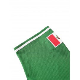 Men's #56 Mexico Baseball Jersey - Vibrant Green with Red & White Stripes, Polyester, V-Neck, Button-Up, Sizes S-3XL - Perfect for Sports Training & Casual Wear