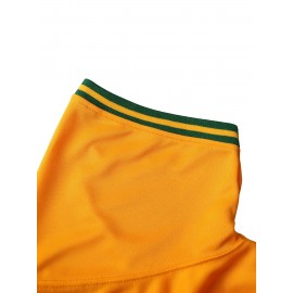 Men'S # 33 Yellow Sewing V-neck Baseball Shirt Polyester Knitted Fabric Loose Fit Button Closure Casual Sports Top Suitable For Team Sports Fishing Hiking Running Cycling Perfect For Party Beach Summer Activities Size S-3XL