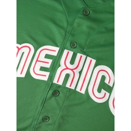 7 Men'S Baseball Jacket Green Mexico Sports Training S-3XL