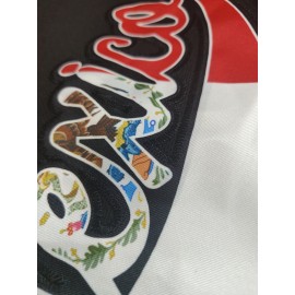 Men's Mexican Style Baseball Jersey - Retro Mexico Letter & Eagle Patriotic Design, Breathable V-Neck Button-Up Shirt with Raglan Sleeves, Loose Fit for Sports, Parties & Casual Wear, Cultural Event Attire, Detailing