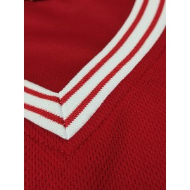 Men's Houston Player #4 Basketball Jersey - Breathable Sleeveless 100% Polyester, V-Neck Loose Fit Summer Sports Uniform for Training, Competition & Casual Wear