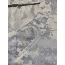 Men's #15 Retro Grey Camo Sport Jersey - Breathable V-Neck Short Sleeve with USA Flag Patch & MES, Loose Fit for Training, Casual Wear, Outdoor Activities & Holidays, Comfortable Sports Apparel, Best for Christmas, Perfect for Thanksgiving