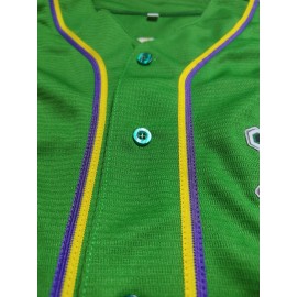 Classic Letter & Number 33 Embroidered Design, Men'S Breathable Baseball Jersey, Short Sleeve Shirt For Training And Competition