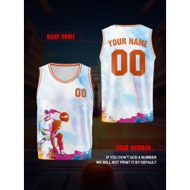 Custom Youngsters' Basketball Jersey with Name & Number - Breathable, Comfort Fit for Training & Games, Perfect for Outdoor Sports & Casual Wear