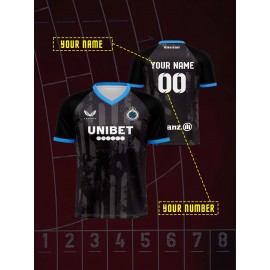 [Customizable Football Jersey] Personalized V-Neck Polyester Kids Football Jersey | Customizable with Name & Number, Regular Fit for Boys & Girls, All-Over Print Knit Fabric, Ideal for Parties & Beach - Spring/Summer/Fall