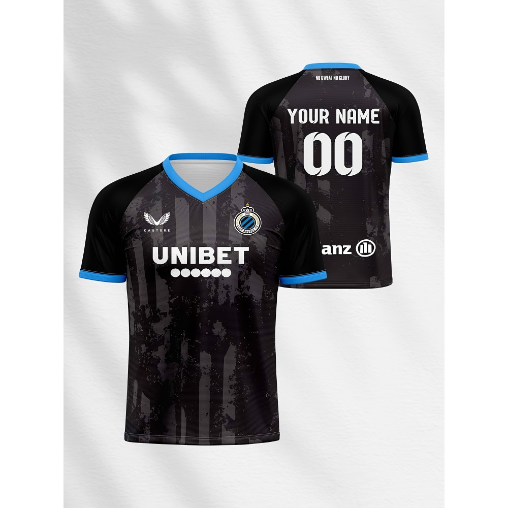 [Customizable Football Jersey] Personalized V-Neck Polyester Kids Football Jersey | Customizable with Name & Number, Regular Fit for Boys & Girls, All-Over Print Knit Fabric, Ideal for Parties & Beach - Spring/Summer/Fall