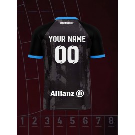 [Customizable Football Jersey] Personalized V-Neck Polyester Kids Football Jersey | Customizable with Name & Number, Regular Fit for Boys & Girls, All-Over Print Knit Fabric, Ideal for Parties & Beach - Spring/Summer/Fall