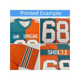 Customizable Football Jersey - Personalized Team & Number, V-Neck, Short Sleeve, Breathable Fabric for Outdoor Sports & Casual Wear, Custom Football Jersey, Summer Sports Apparel, Sporty Design, Comfortable Fit
