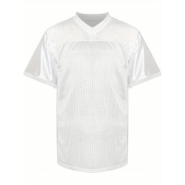 Customizable Football Jersey - Personalized Team & Number, V-Neck Short Sleeve, Breathable Fabric, Perfect for Sports & Casual Wear, Summer Sports Apparel, Sporty Clothing, Comfortable Fit