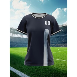 Customizable Women'S Soccer Jersey - Personalized Team & Number, Breathable Quick-Dry Athletic Shirt for Training, Fitness, and Casual Wear, Blue & White Striped Design with YASUDA Logo, Soccer Accessories, PLUS SIZE