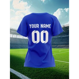 Women's Custom Soccer Jersey Personalized Name & Number - Two-Tone Red/White Athletic top - Non-Stretch Fabric for Soccer, Baseball, Gym - Custom Sports Apparel Gift for Female Players, Outdoor Sports Attire, Vibrant Stripe Design, Durable Sportswear