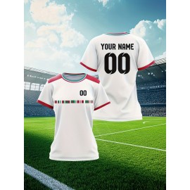 Customized large-sized football jerseys for women, personalized names and numbers, comfortable fit, soft fabric for outdoor sports
