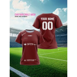 Customized large-sized football jerseys for women, personalized names and numbers, comfortable fit, soft fabric for outdoor sports