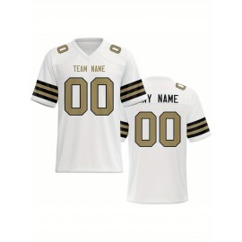 Women's Custom Football Jersey - Personalized Soccer-like sportswear, V-Neck Non-Stretch Tee, Team & Number Customization, Dark Green & Black Color Block for Football, Soccer, Casual Sports - Plus-Size Athletic Shirt, Comfortable Fit