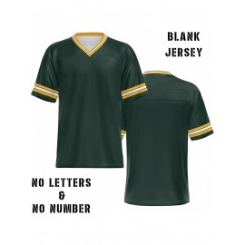 Women's Custom Football Jersey - Personalized Soccer-like sportswear, V-Neck Non-Stretch Tee, Team & Number Customization, Dark Green & Black Color Block for Football, Soccer, Casual Sports - Plus-Size Athletic Shirt, Comfortable Fit