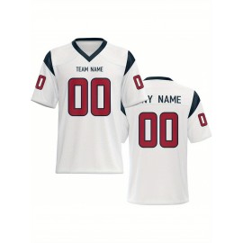 Women's Custom Football Jersey - Personalized Soccer-like sportswear, V-Neck Non-Stretch Tee, Team & Number Customization, Dark Green & Black Color Block for Football, Soccer, Casual Sports - Plus-Size Athletic Shirt, Comfortable Fit