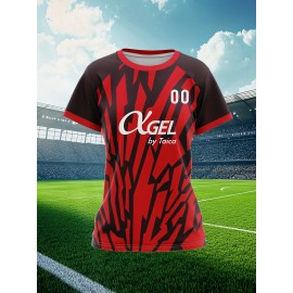Customizable Women'S Plus Size Football Jersey - Soft & Breathable, Personalized Name & Number, Black with Red Accents, Perfect for Training, Sports Events & Casual Wear, Sports Event Apparel | Customizable Jersey | Comfortable Fit, Football Shirts