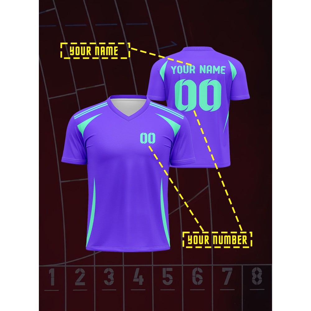 1pc Customizable V-Neck Soccer Jersey for Kids - 100% Polyester Knit Fabric, All-Over Print, Personalized Name & Number, Regular Fit for Boys & Girls, Ideal for Sports, Casual Wear & Outdoor Activities - Spring/Summer/Fall Collection 1pc Customizable V-Neck Soccer Jersey for Kids - 100% Polyester Knit Fabric, All-Over Print, Personalized Name & Number, Regular Fit for Boys & Girls, Ideal for Sports, Casual Wear & Outdoor Activities - Spring/Summer/Fall Collection