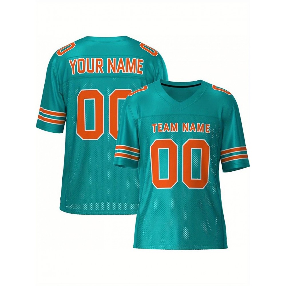 Customizable Football Jersey - Personalized Team & Number, V-Neck, Short Sleeve, Breathable Fabric for Outdoor Sports & Casual Wear, Custom Football Jersey, Summer Sports Apparel, Sporty Design, Comfortable Fit Customizable Football Jersey - Personalized Team & Number, V-Neck, Short Sleeve, Breathable Fabric for Outdoor Sports & Casual Wear, Custom Football Jersey, Summer Sports Apparel, Sporty Design, Comfortable Fit