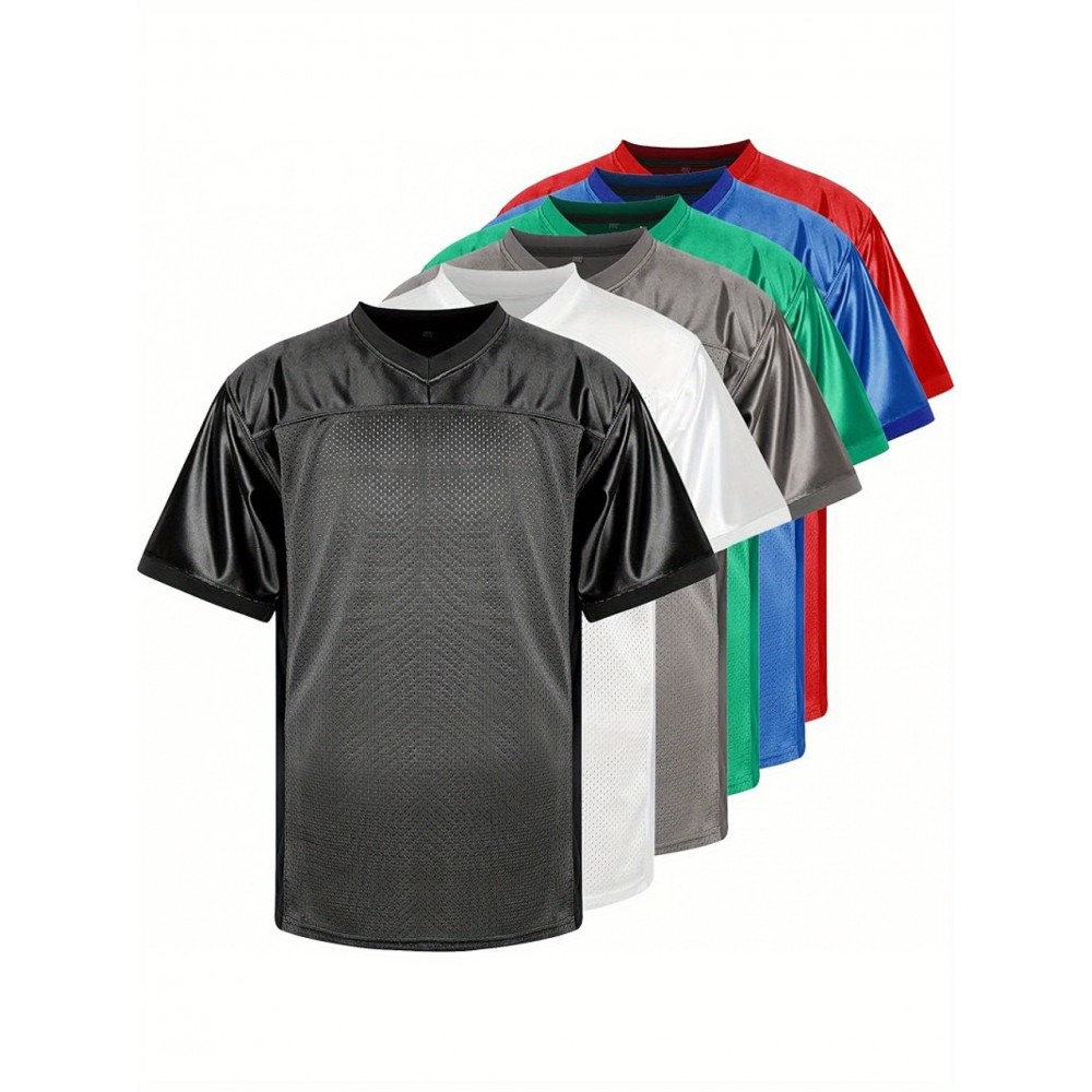 Customizable Football Jersey - Personalized Team & Number, V-Neck Short Sleeve, Breathable Fabric, Perfect for Sports & Casual Wear, Summer Sports Apparel, Sporty Clothing, Comfortable Fit Customizable Football Jersey - Personalized Team & Number, V-Neck Short Sleeve, Breathable Fabric, Perfect for Sports & Casual Wear, Summer Sports Apparel, Sporty Clothing, Comfortable Fit